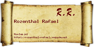 Rozenthal Rafael névjegykártya
